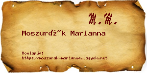 Moszurák Marianna névjegykártya